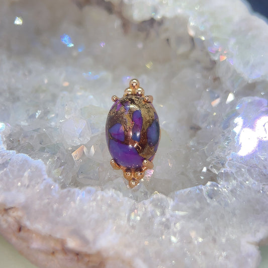 FaraTá In Rose Gold & Purple Copper Turquoise Stone