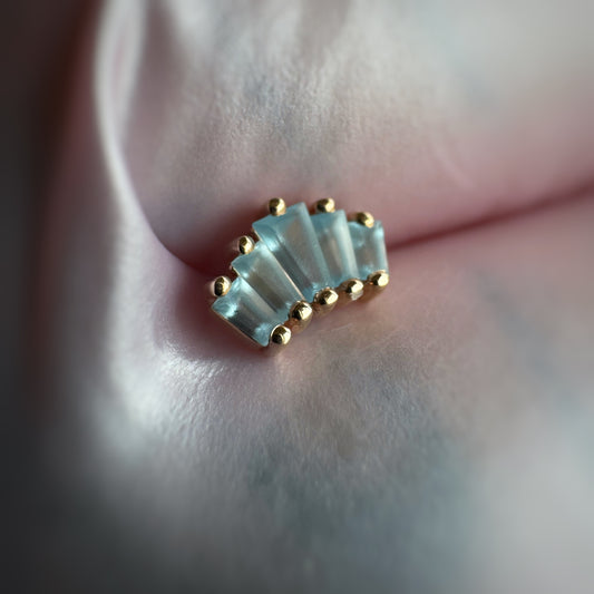 Swiss Blue Topaz Mini Oceane in Rose Gold