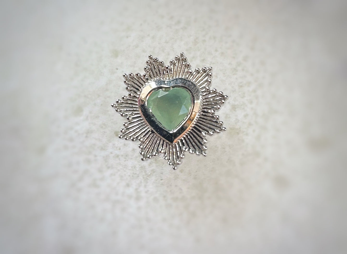 BVLA Chrysoprase sacred heart white gold