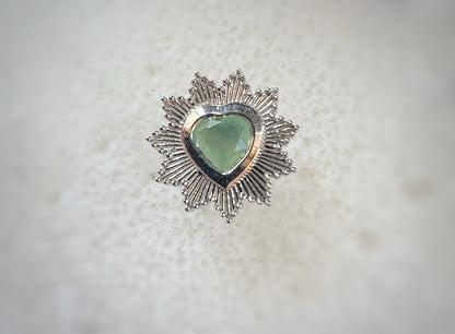 BVLA Chrysoprase sacred heart white gold