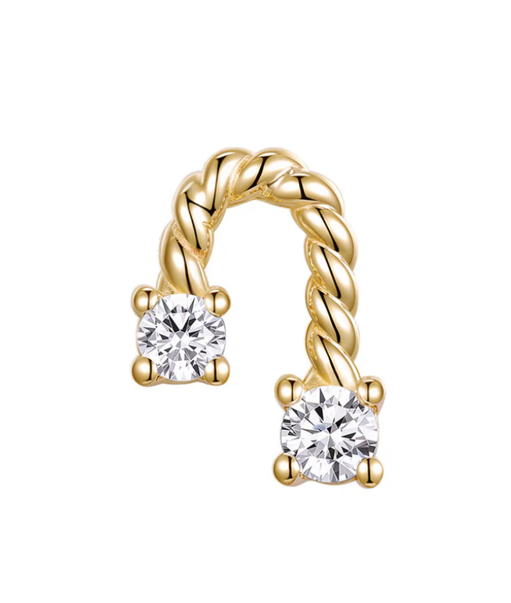 Wabi Sabi cz twist yellow gold